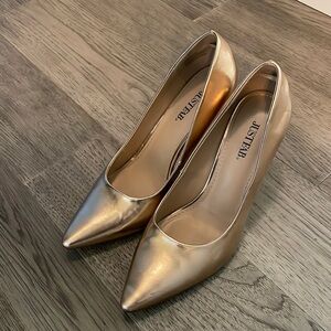 Rose gold high heels